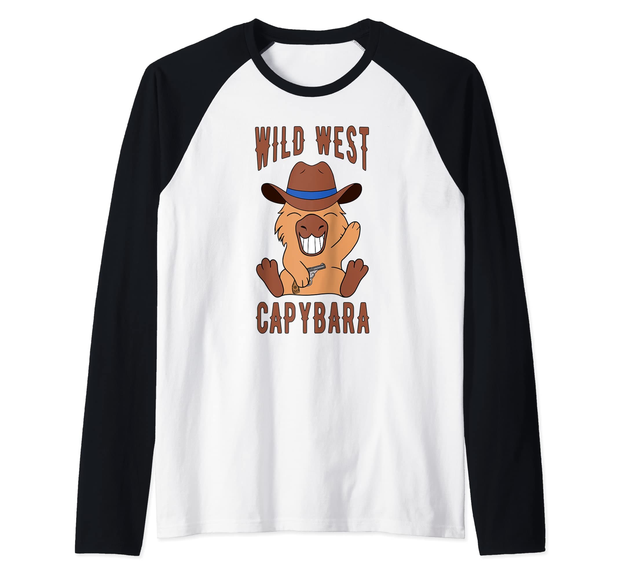Wild West Capybara Cowboy Raglan Baseball Tee