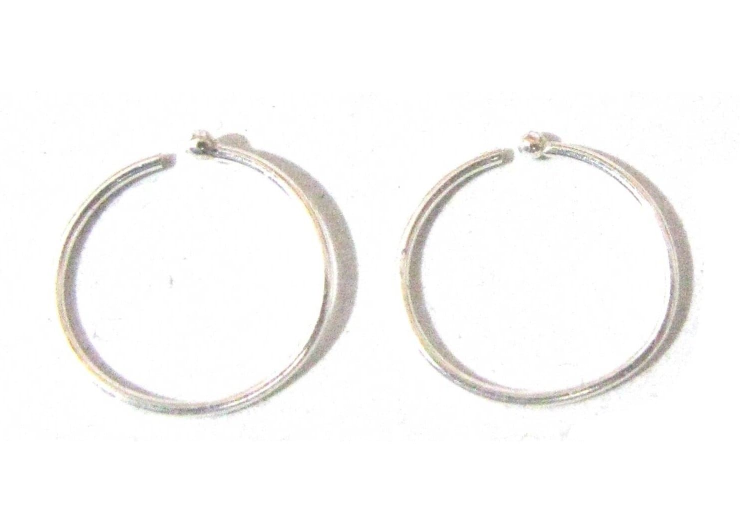 Set of 2 Nose Rings Small and Extra Thin 0.5mm 925 Silver Choose 6mm or 8mm Diameter