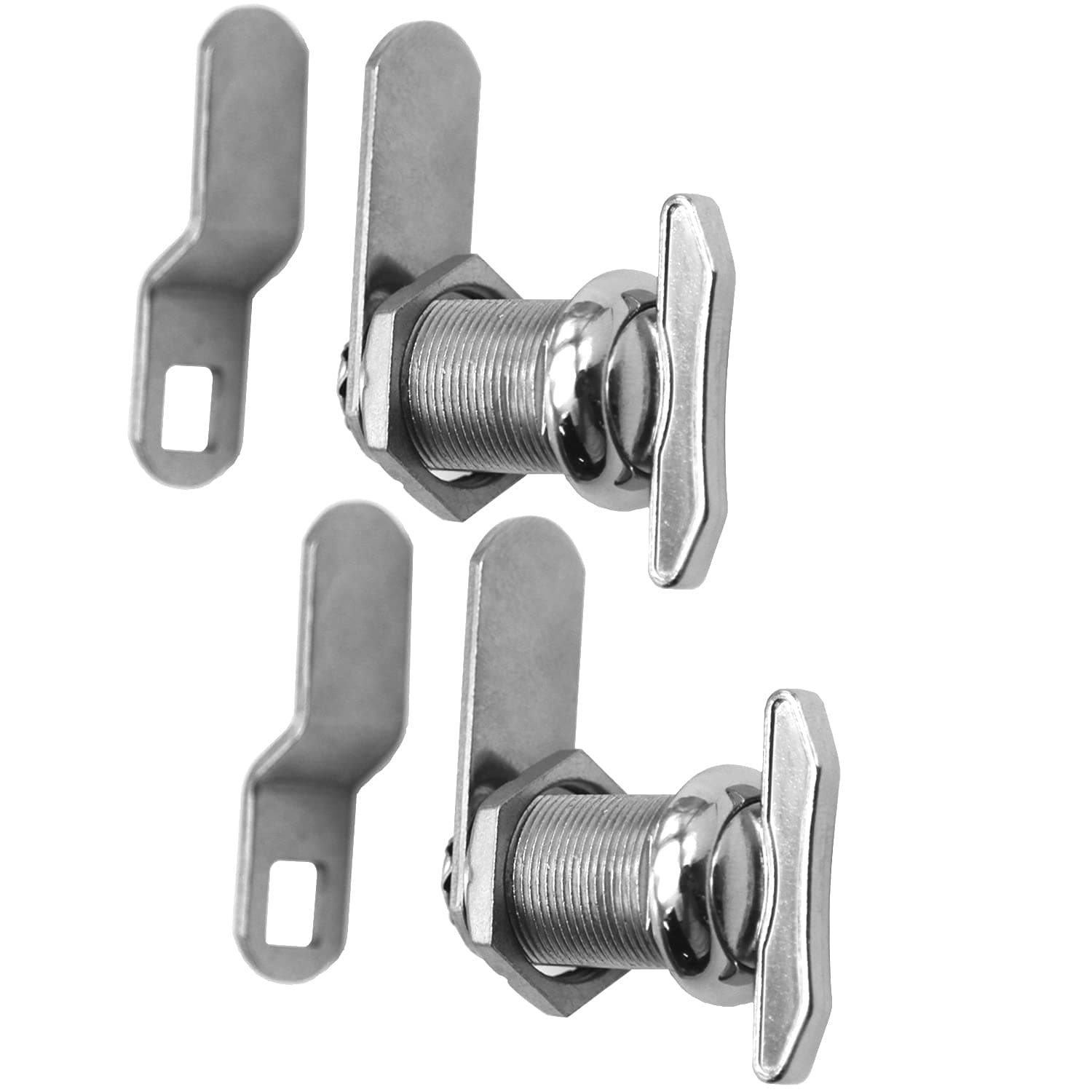 1" Thumb Operated Offset Cam Lock, RV Compartment Latch, Non-Locking Thumb Turn, for RV Compartment Camper Storage Door (2 Pack)