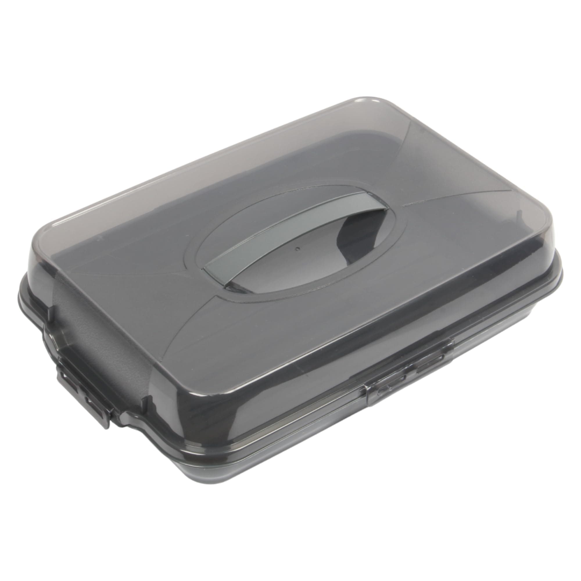 Jolie Max Large Rectangular Cake Carriers. Cake & Cupcake Box with Transparent Lid and Handle. BPA Free. (Dark Antrasit)