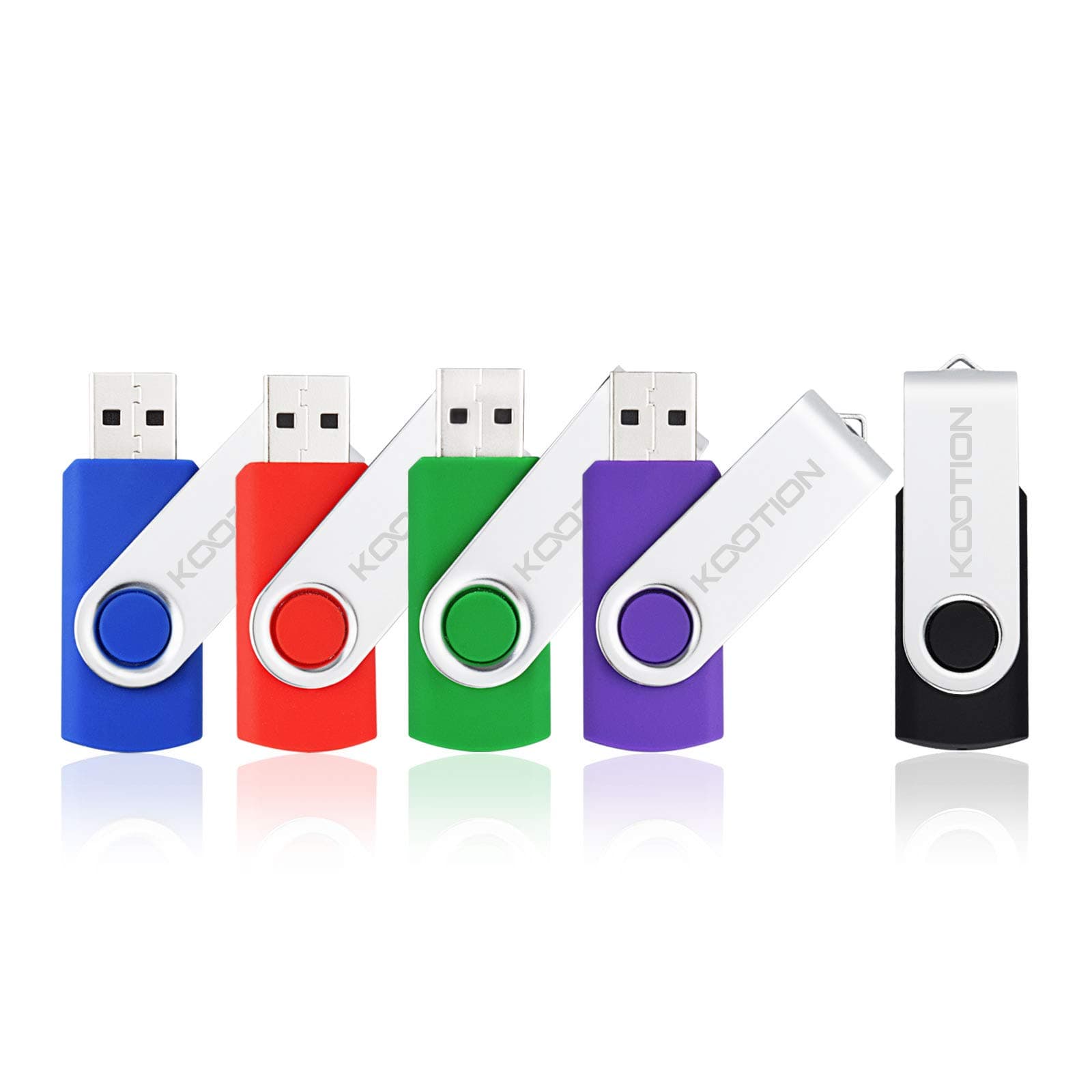 5 Pack 64GB USB 2.0 Flash Drive Thumb Drives - Mixed Color