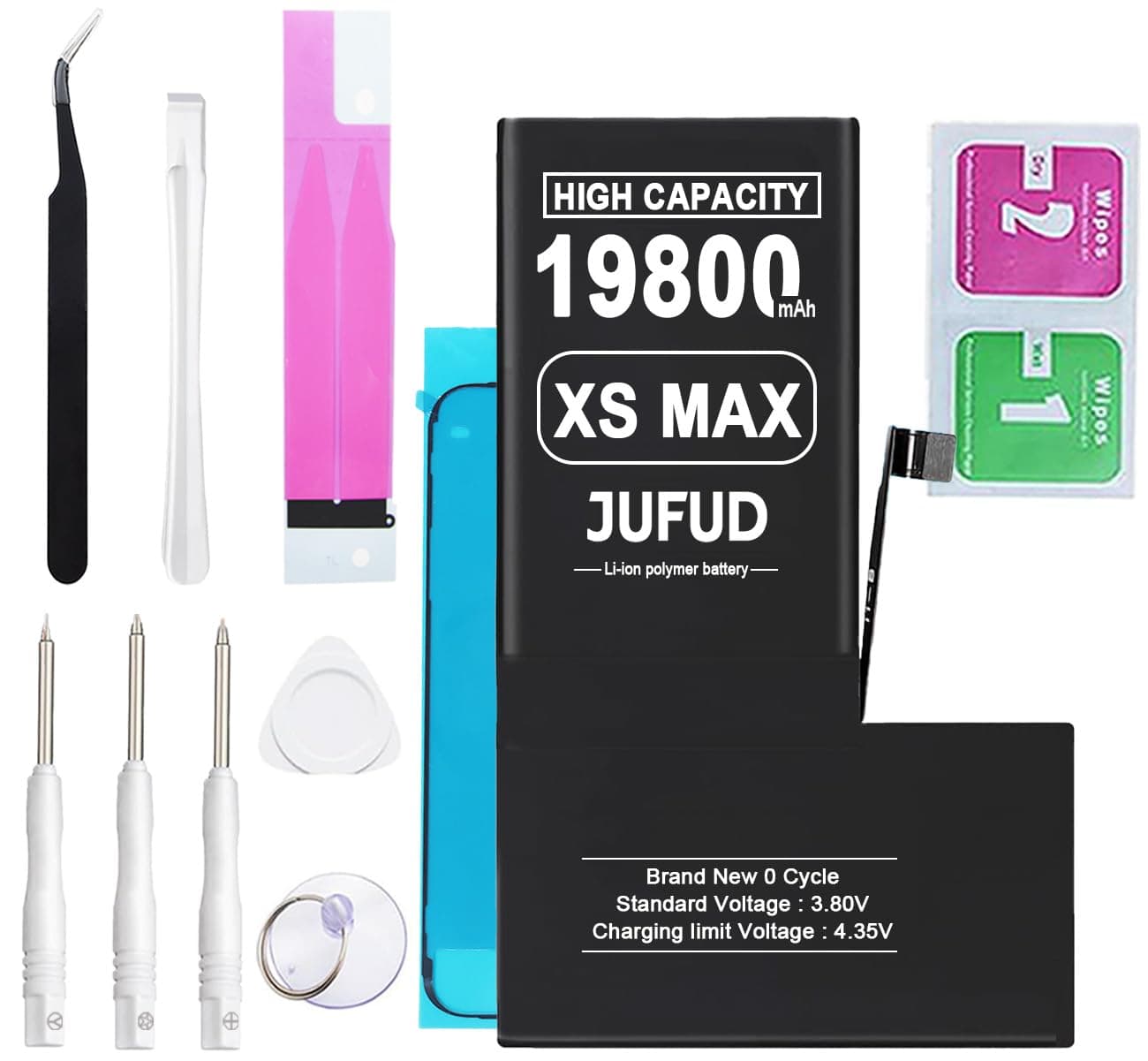 19800mAh Replacement Battery Used for iPhone Xs MAX - 0 Cycle Battery Compatible with Models A1921 A2101 A2102 A2104 with Full Repair Tool Kit