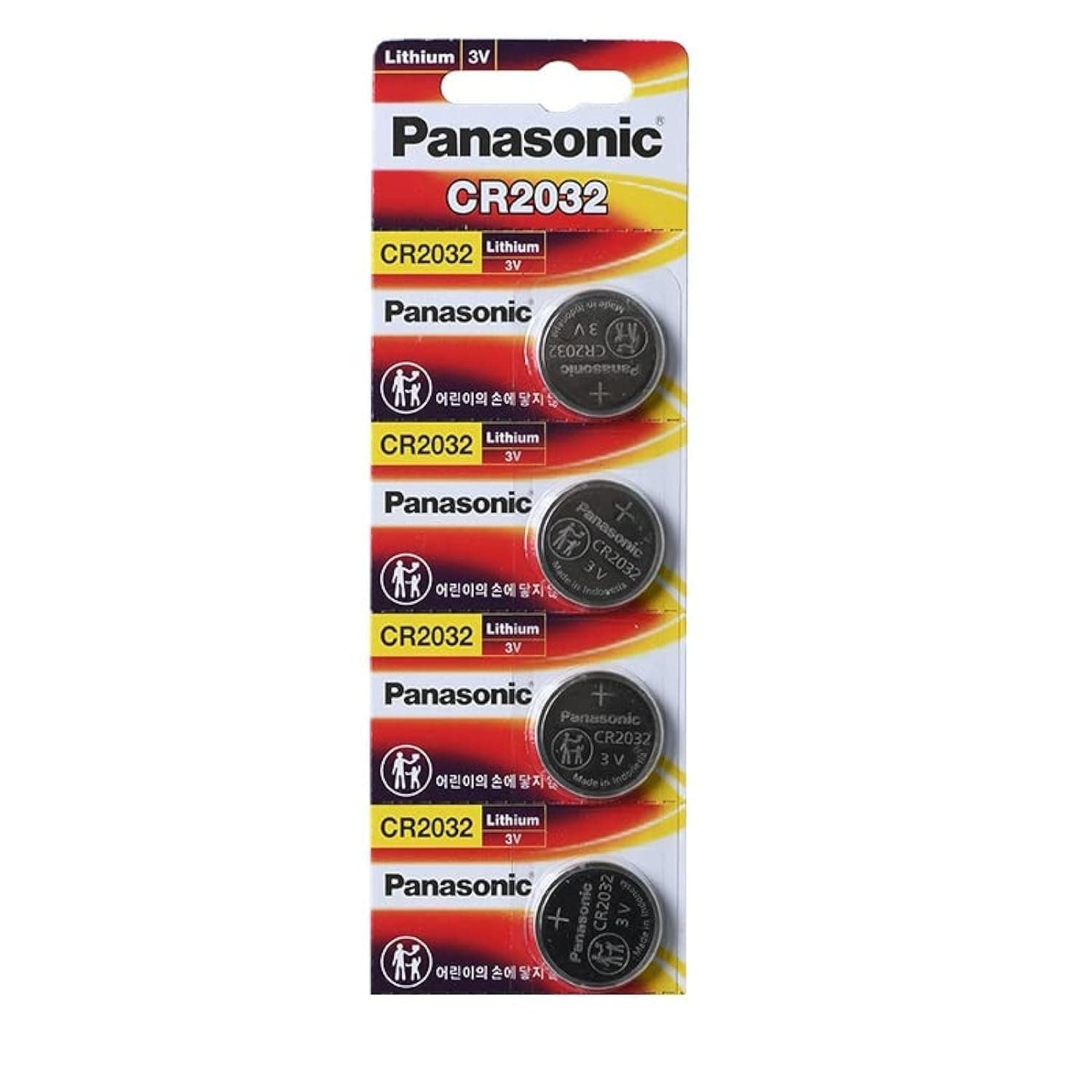 Panasonic CR-2032 Lithium Coin Battery - Four Pack