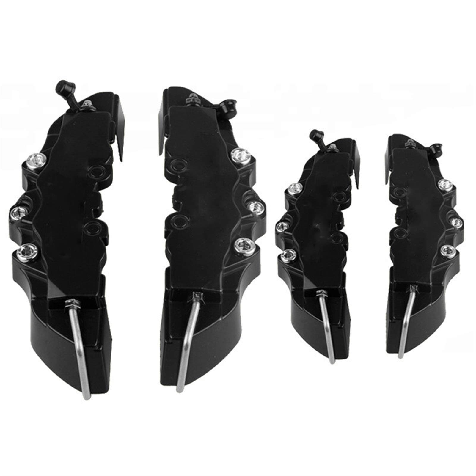 Caliper Covers Set 4Pcs 3D Disc Brake Caliper Cover Universal Style Disc Front and Rear Kit Fit 17 Inches 2 Pieces Medium and 2 Pieces Small Caliper Covers (Color : Black)
