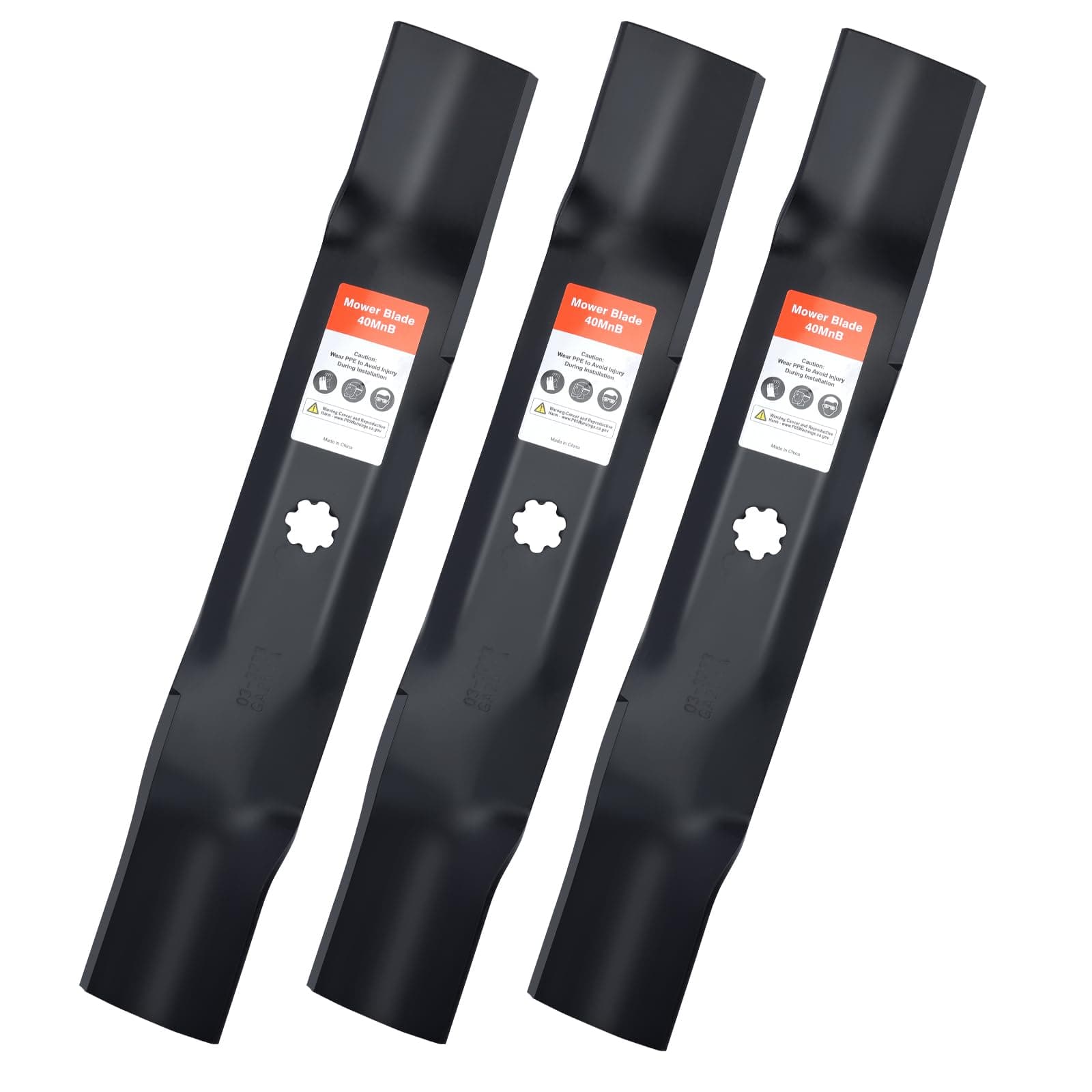 GY20852 Mulching Blades with 7 Star Mounting Pattern for John D-eere 48 inch Deck Mower E140 D140 D160 E160 E170 E150 LA145 LA140 48" Zero Turn Lawn Tractor Replace GX21784