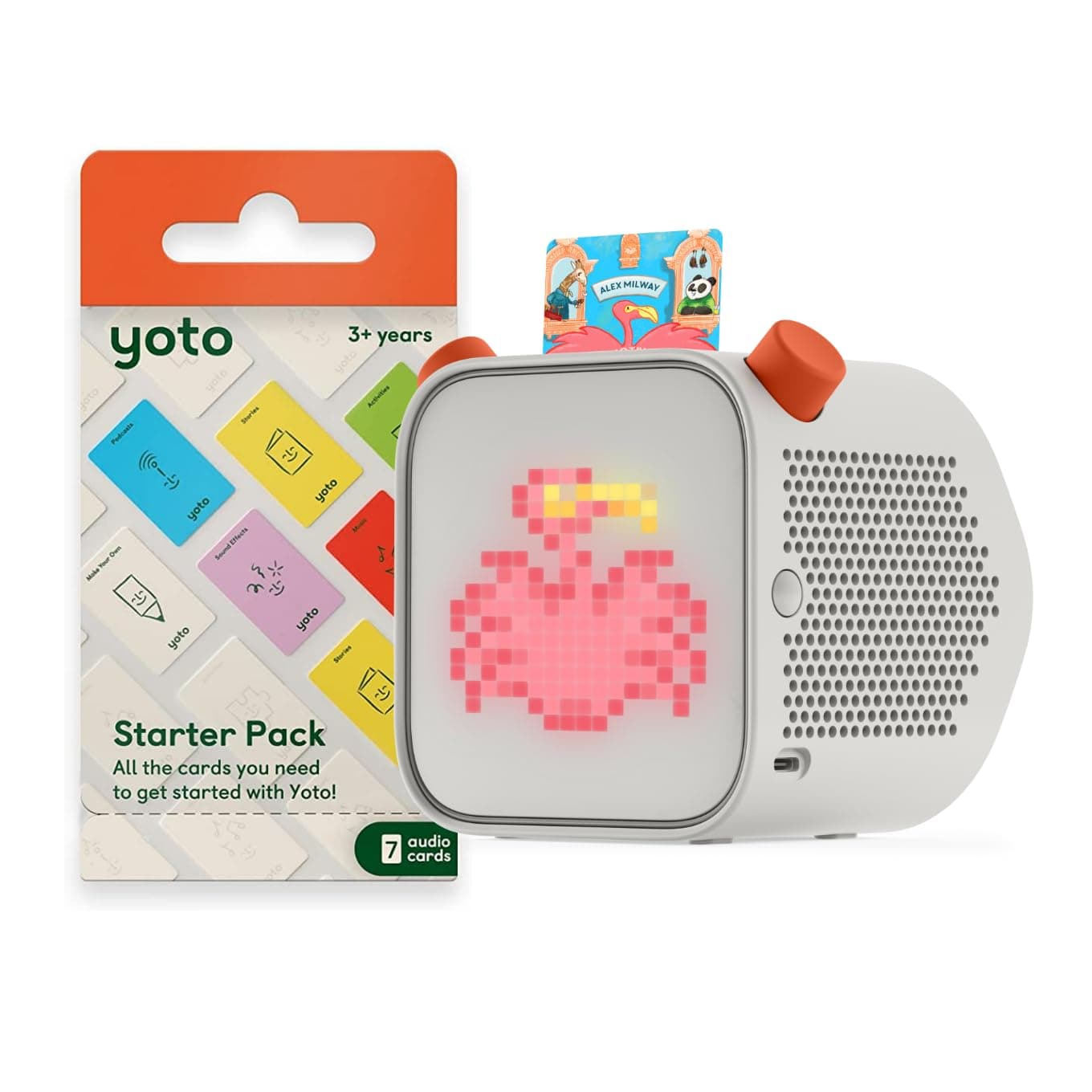 Yoto Player (3rd Gen) + Starter Pack Bundle - Kids Bluetooth Audio Speaker, All-in-1 Screen-Free Device Plays Stories Music Podcasts Radio White Noise Thermometer Night Light
