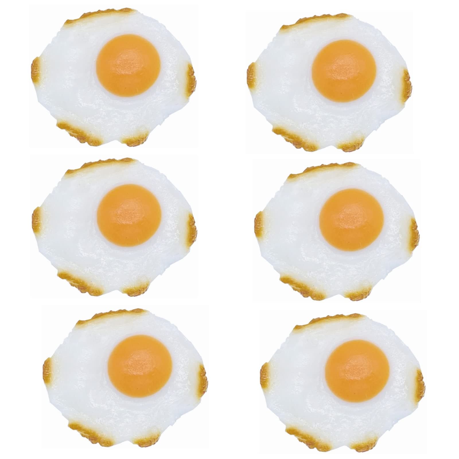 6 Pcs Fake Fried Eggs Simulated Fried Eggs Lifelike Cooked Egg Model Artificial Lifelike Fried Eggs Fake Food for Home Kitchen Display Photography Props