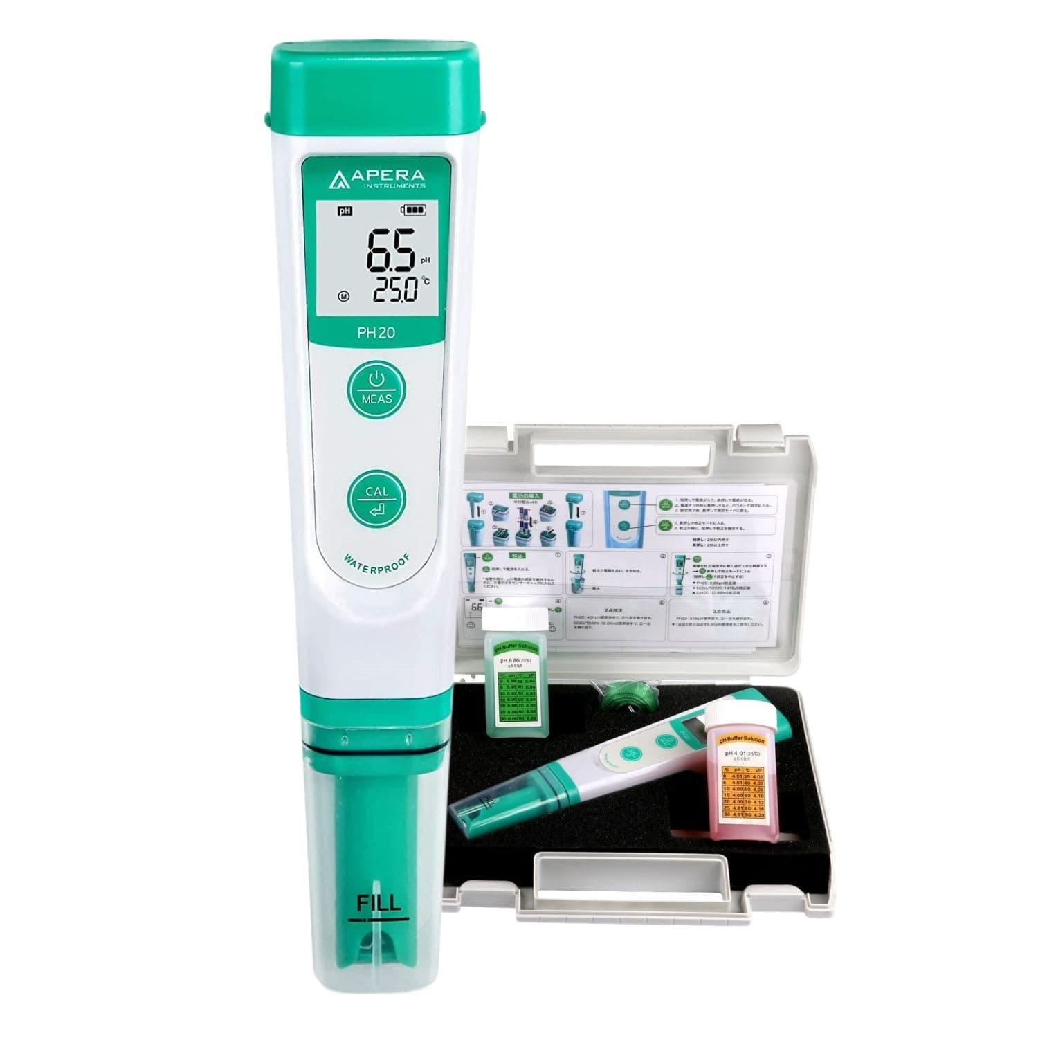 Apera Economy Type pH Meter PH20 Pen-Type pH Meter Digital pH Meter Essential pH Measurement Instrument for Water Quality Testing in Aquariums/Fish Tanks Accuracy: ±0.1 pH/Measurement Range: 0~14.0 pH