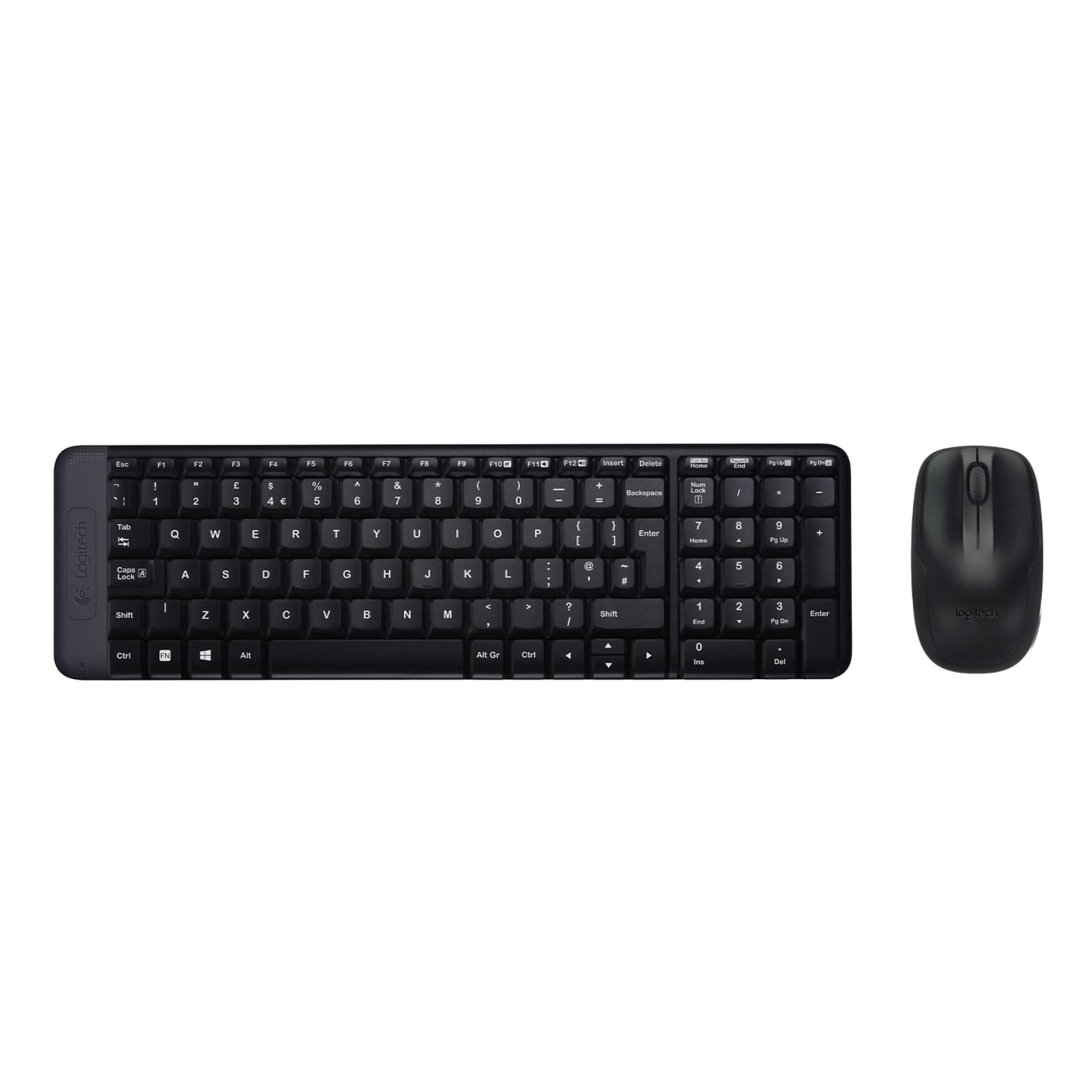 MK220 Compact Wireless Keyboard and Mouse Combo for Windows, 2.4 GHz Wireless with Unifying USB-Receiver, Wireless Mouse, 24 Month Battery Life, PC/Laptop, QWERTY UK English Layout - Black