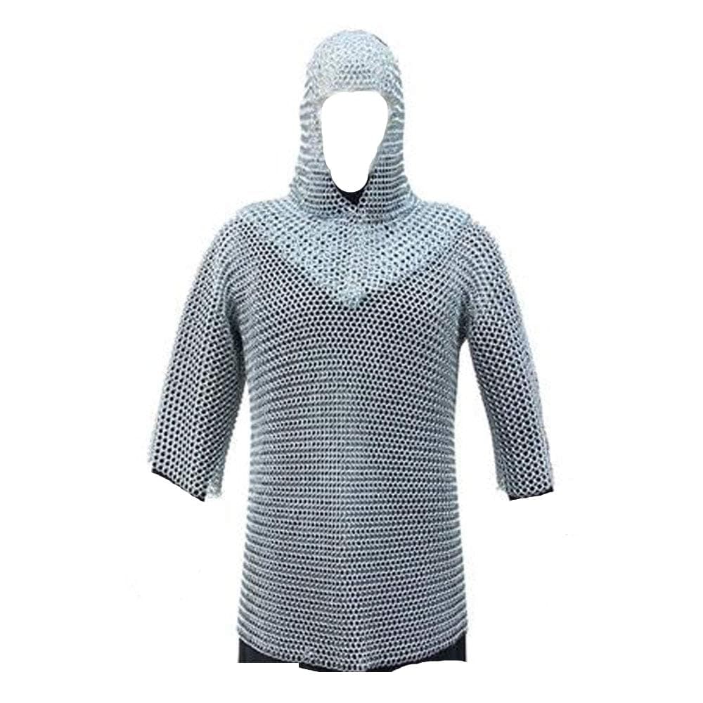 Medieval Chain Mail Shirt and Coif Armor Set and Shirt