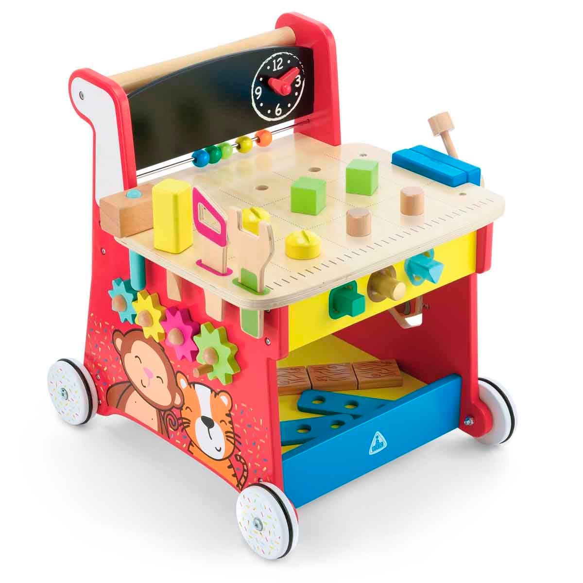 Wooden Activity Workbench, Imaginative Play, Hand Eye Coordination, Physical Development, Kids Toys for Ages 12 Month, Amazon Exclusive