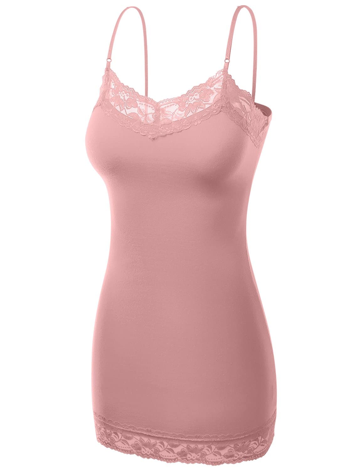 Women's Adjustable Spaghetti Strap Cami Lace Shirt Tops