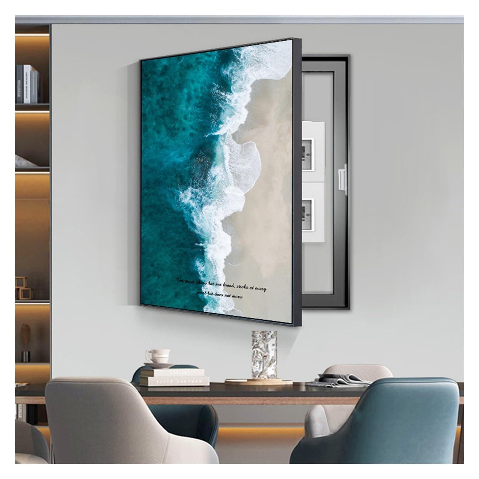 Electrical Panel Cover Decorative, Breaker Box Cover Decorative, Meter Box Decorative Painting, Wall Mounted Hide Fuse Box Cover Cabinet(C,50x60cm/20x24in)