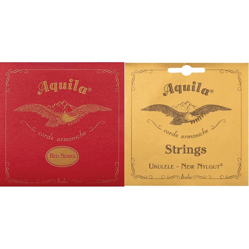 Aquila Red Series AQ-89 Baritone Ukulele Strings - Low D - 1 Set of 4 & 21U Baritone Ukulele Strings Set