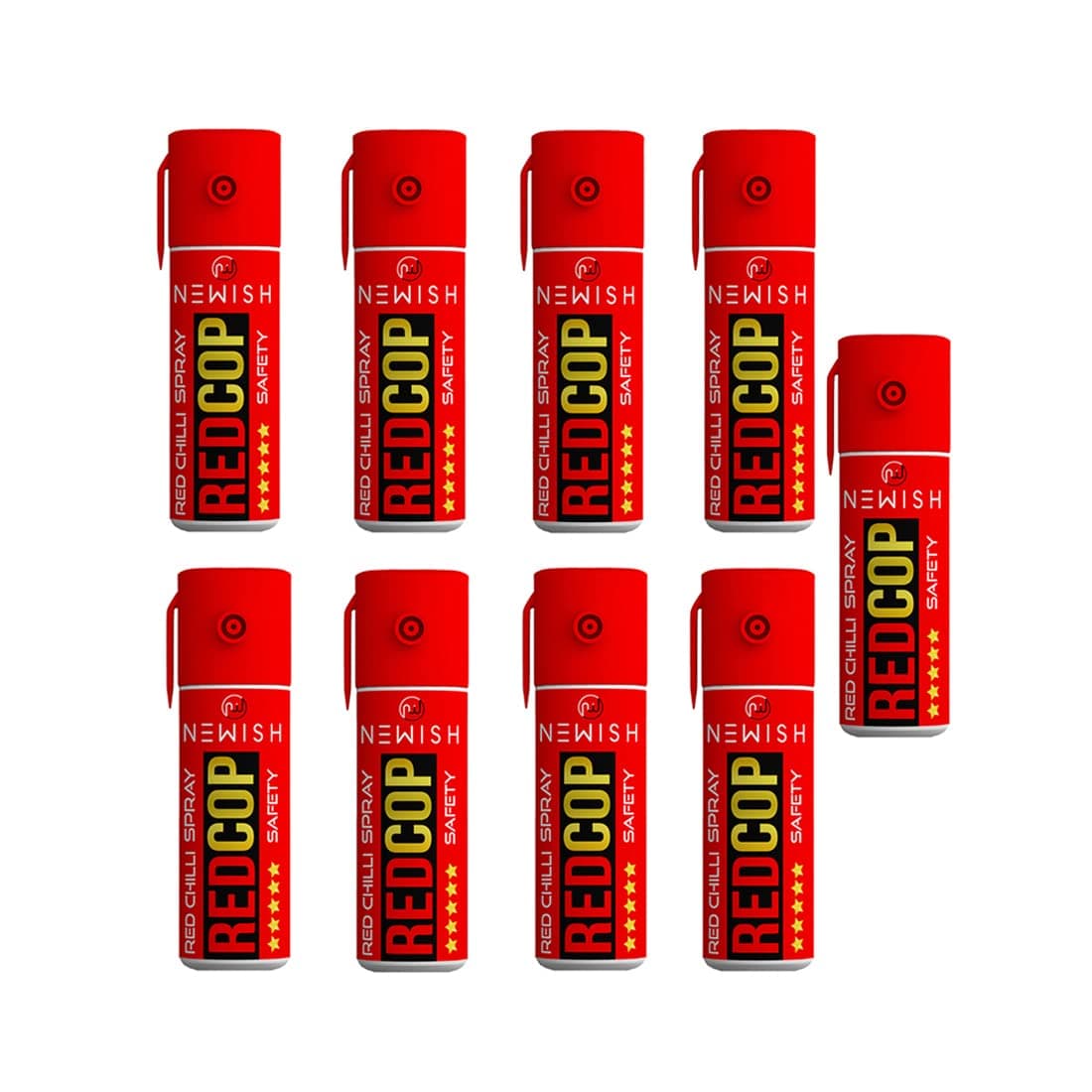 Newish Red Chilli 55 ML Self Defence Spray (Pack of 9) | Portable Safety Spray for Women, Men & Seniors | Night Travel, Outdoor Use, Quick-Action, Non-Lethal, Legal, 15 ft Range