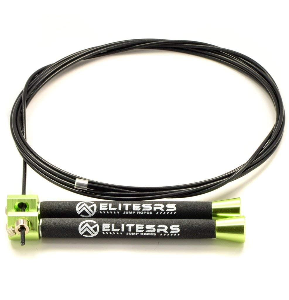 EliteSRS Elite Surge 2.0 - Premium Double Under Cable Speed Jump Rope - Dual Ball Bearing 4oz Aluminium Handles - Cross Training Gym Rope