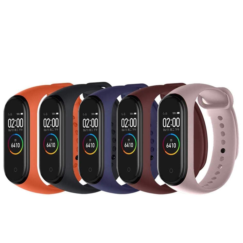 Compatible With Xiaomi Mi Band 4 Smart Strap, Suitable For Xiaomi Mi Band 4 Smart Bracelet 5 Primary Color, Smart Strap Silicone Replacement Strap With Nfc Color Display Strap