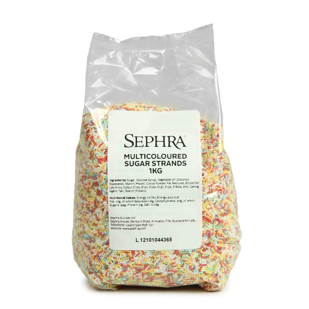 – Sephra Multicoloured Sugar Strands (Rainbow Sprinkles) 1kg