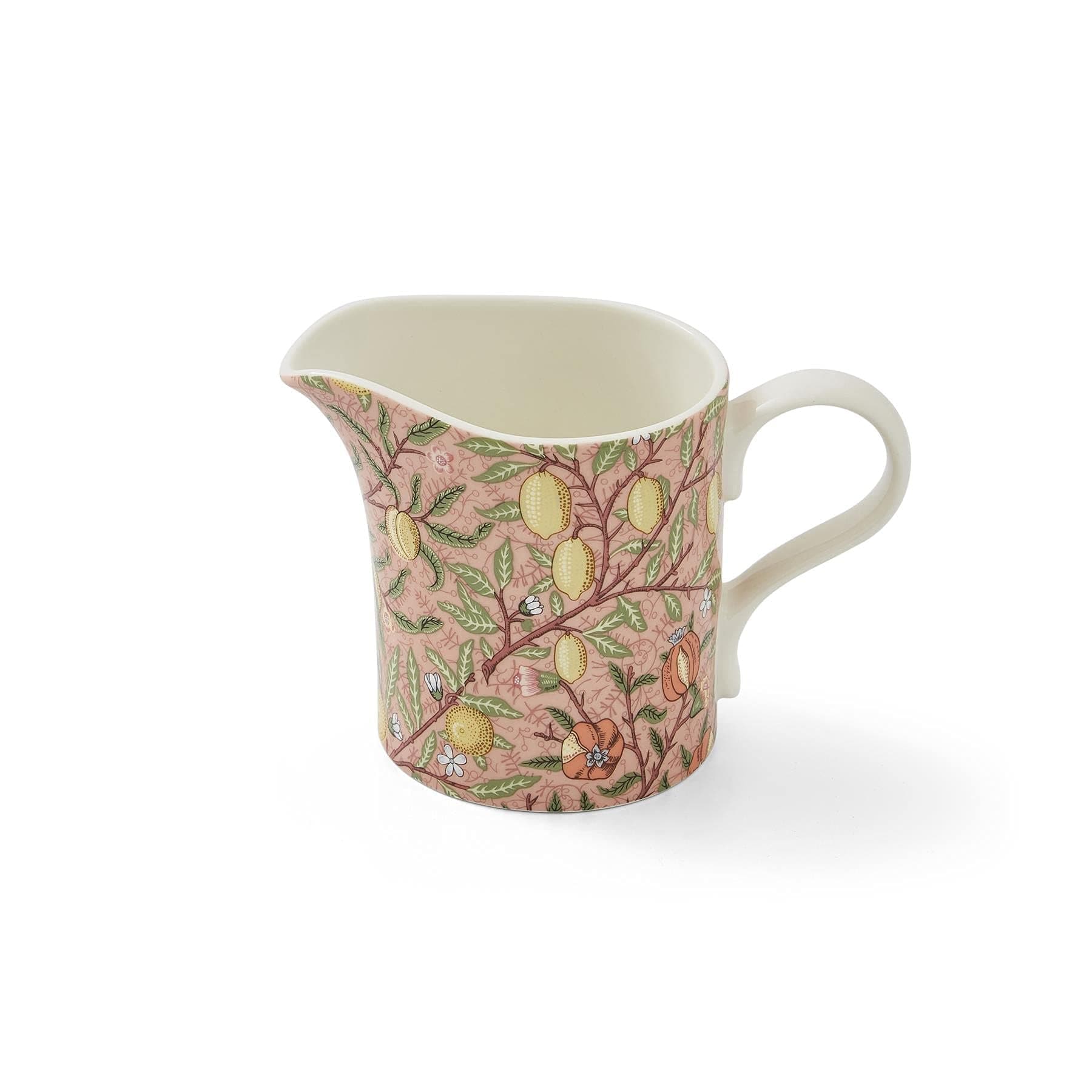 Morris & Co. 10oz Decorative Pitcher - Pomegranate Fruit Earthenware Jug for Milk, Cream (3.9" x 5.4") - Beautiful Kitchen & Tabletop Serving Pitcher - Dishwasher & Microwave Safe