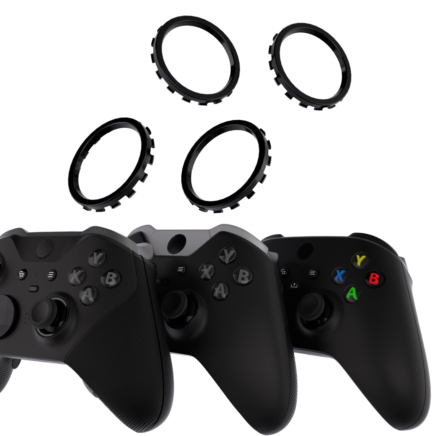 eXtremeRate Replacement Accent Rings for Xbox Elite Series 2 Core | for Elite Series 2 | for Xbox One Elite | for eXtremeRate ASR Version Shell for Xbox Series X/S Controller - Black