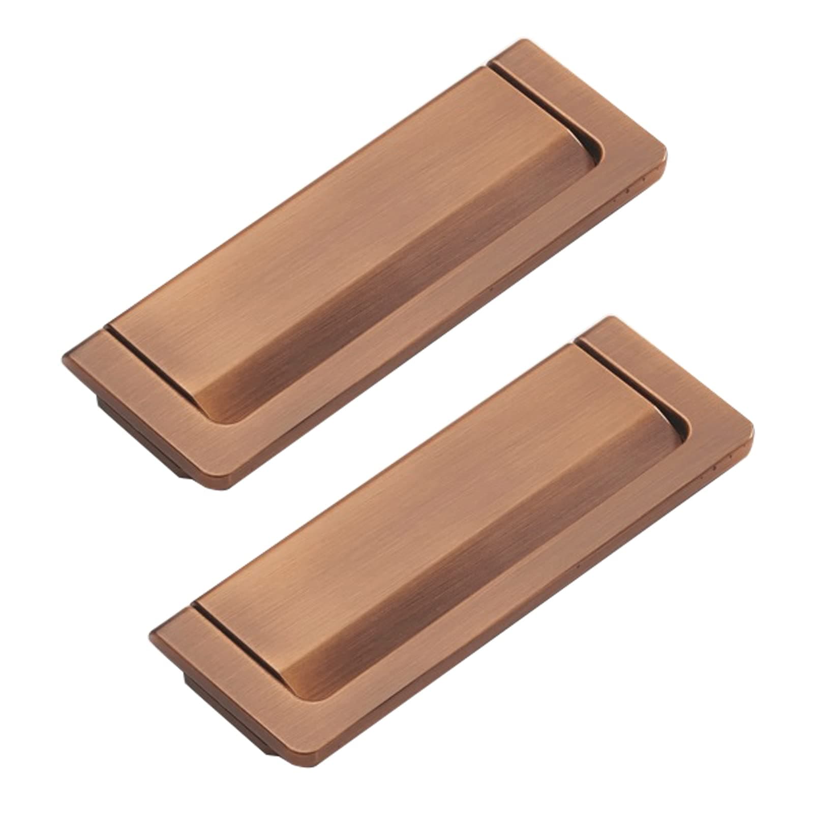 KHAMEO 2 Pack Drawer Pulls Concealed Hole Distance 96Mm Cabinet Handles Minimalist Thin Light Cupboard Hardware Zinc Alloy Knobs Hidden Handles Gate Invisible Door Levers (D)/G