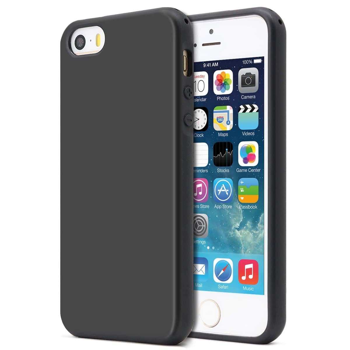 Compatible with iPhone 5/ 5S/ SE 1st Generation (2016) Case,Shockproof TPU Ptotective Cover for iPhone 5s (Black)