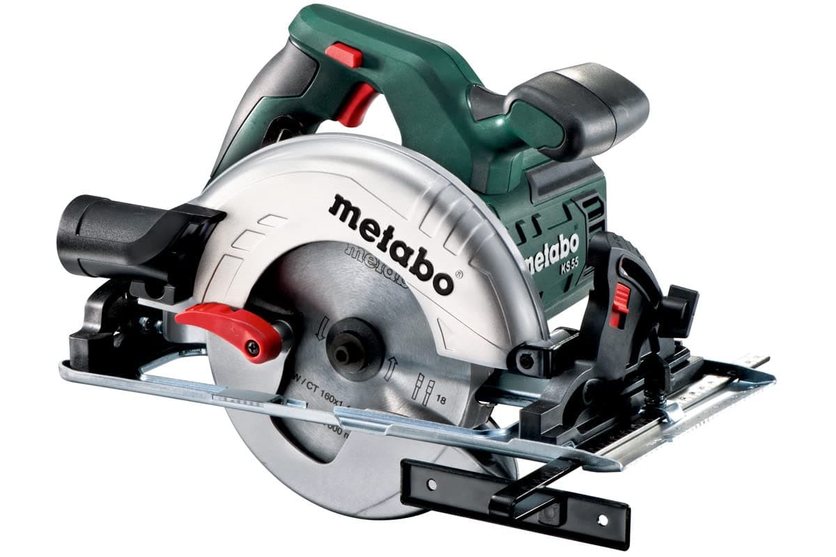 Metabo KS 55 (600855500) Circular Saw Plastic Case Nominal Input Power 1200 W Output Power 670 W Max. Cutting Depth at 90°: 55 mm