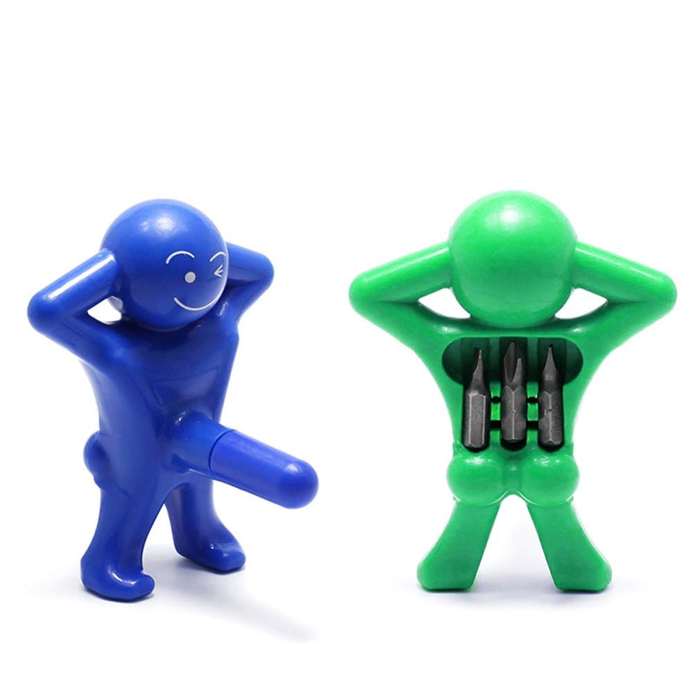 Multi-Head Screwdriver，Mini Screwdriver Man Tools by YZMY Tool，1/4" Head (Green and Blue) C