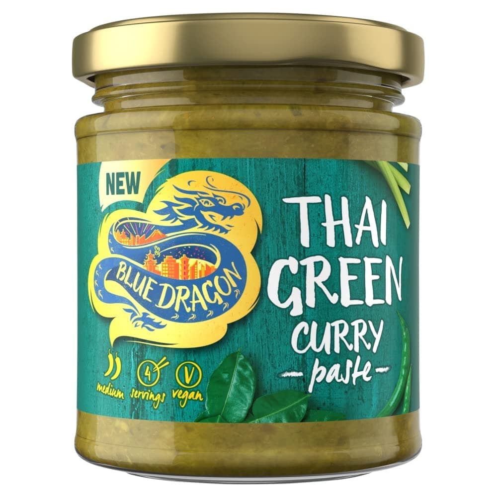 Blue Dragon Thai Green Curry Paste 170g | Medium Spice | Serves 4 | Authentic Thai Flavours Using Green Chillies, Lemongrass & Lime Leaves
