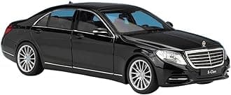 WHYMIRRJ Diecast 1:24 For Mercedes Benz S500 Scale Alloy Car Models Simulation Pre-built Vehicle Model Collection Souvenirs Present(Black)