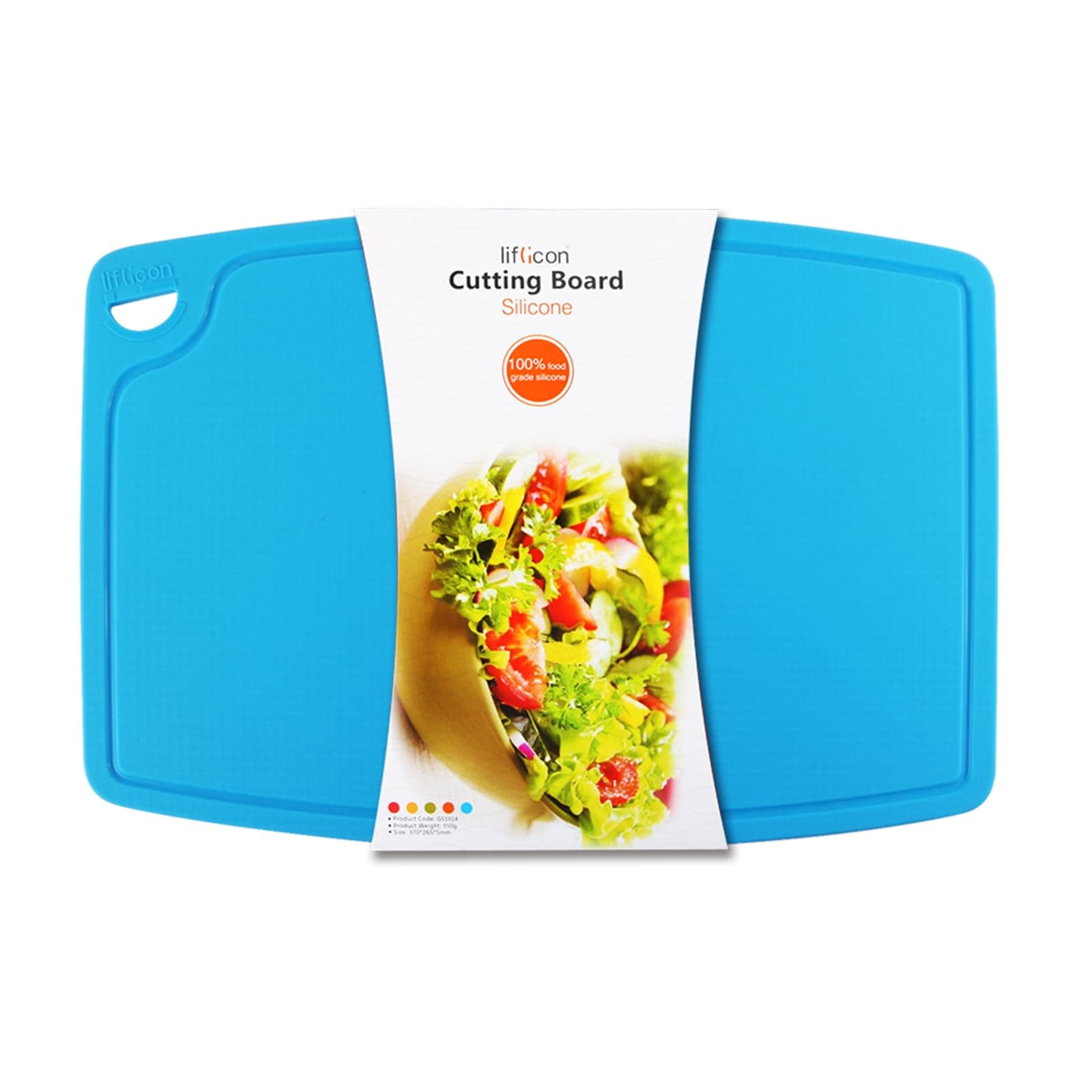 Liflicon Extra Large Thick Silicone Cutting Boards for Kitchen 14.6'' x 10.43'' Flexible Cutting Chopping Boards/Mats Non-slip Deep Drip Juice Groove, Dishwasher Safe-Blue