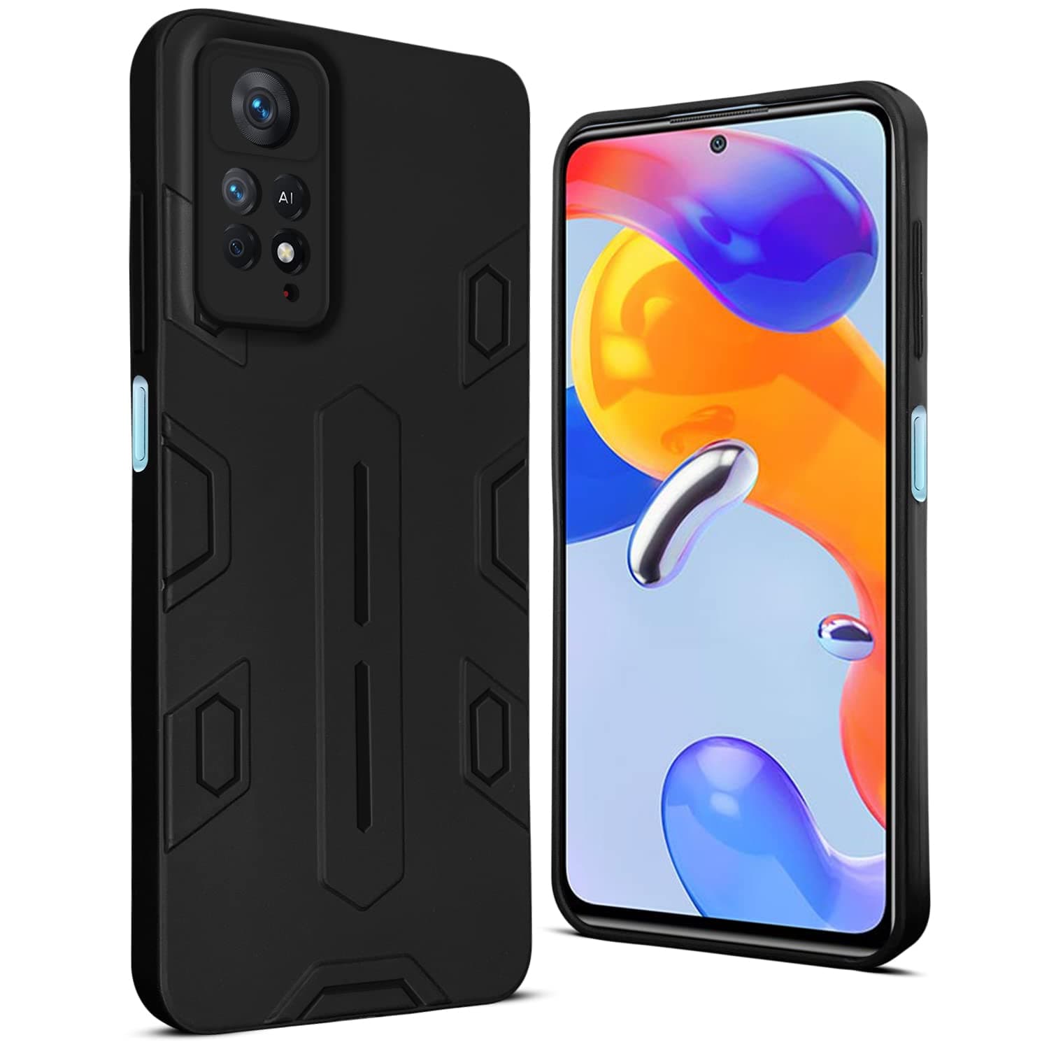 Jkobi Back Cover Case for Xiaomi Redmi Note 11 Pro |11 Pro 5G |11 Pro Plus 5G (Military Armor Design | Soft Rubberised Touch | Matte Black)