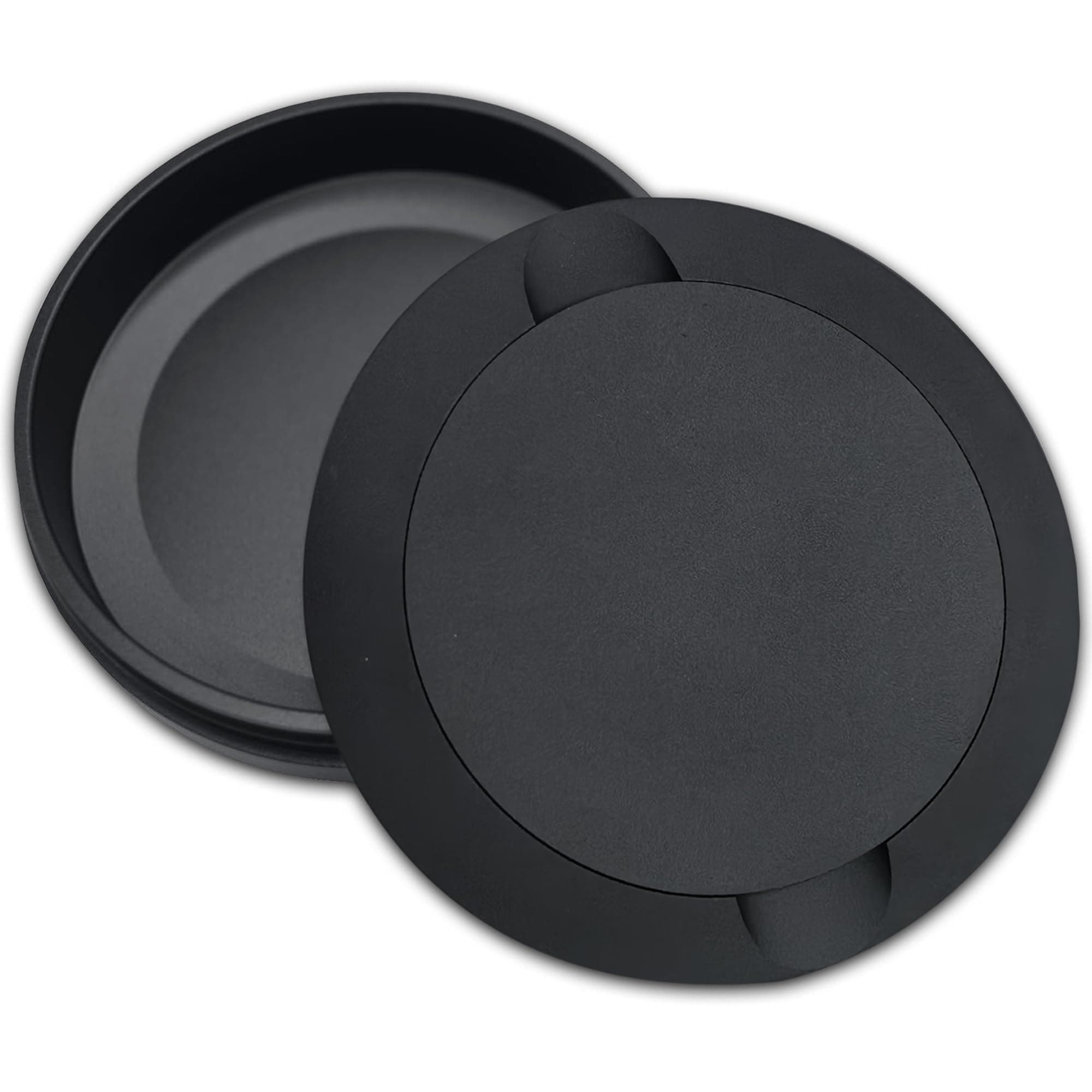 Matte Black Metal Zyn Pouch Container – Dual Compartment Storage Tin with Secure Lid