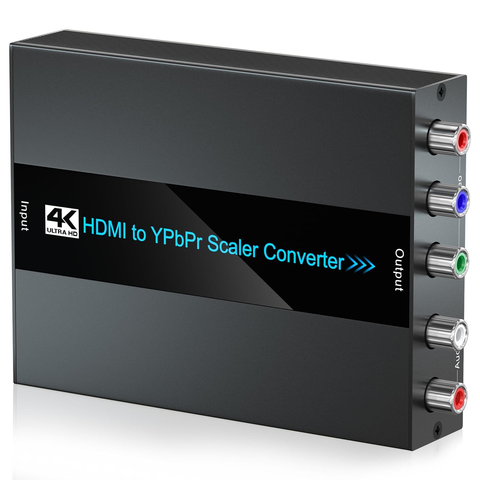 4K/60Hz HDMI to Component Converter with Scaler Function, HDMI to YPbPr Converter Support 480i/576i Component Out for HD Devices to Display on CRT TV with YPbPr