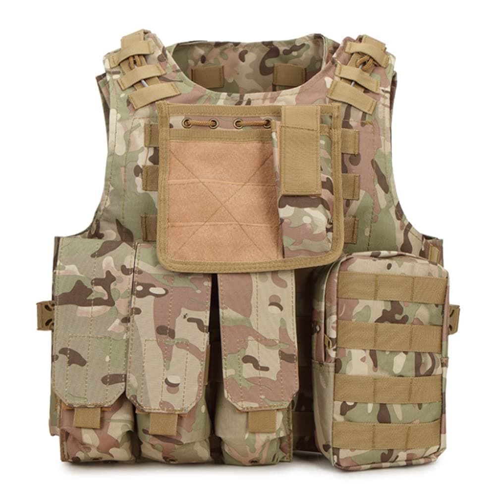 MOLLE RRV Assault Combat Vest with pouch/Traning Protective Security Vest for Tactical Hunting Airsoft Outdoor