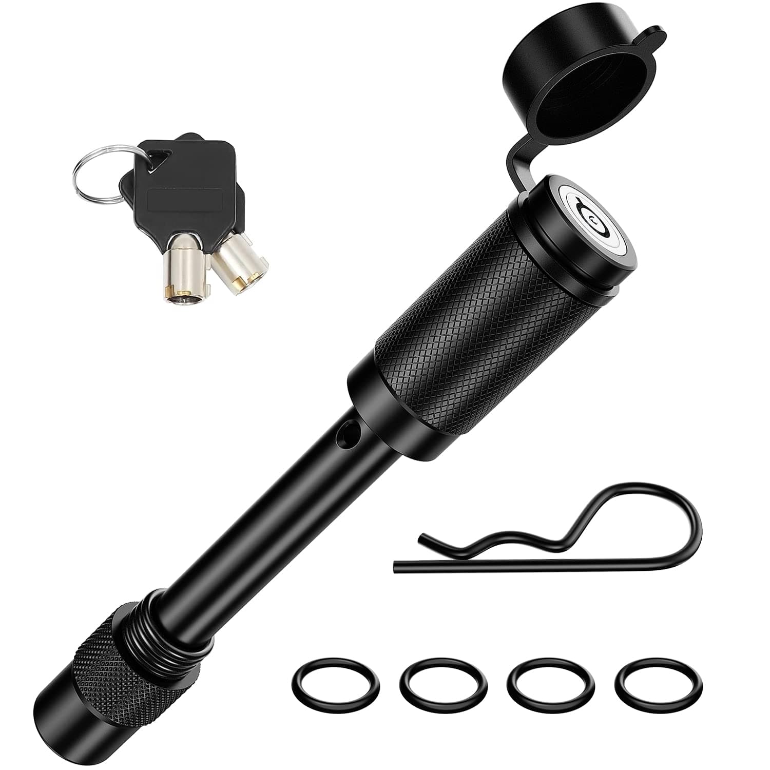 Nilight Trailer Hitch Lock Pin 5/8" Locking Receiver Hitch Pin Keyed Unique Weatherproof Anti-Theft Lockable Fits 2" 2-1/2" Receiver Extra Long 3-1/4" Span Tow Truck Boat Bike Truck, 2 Years Warranty