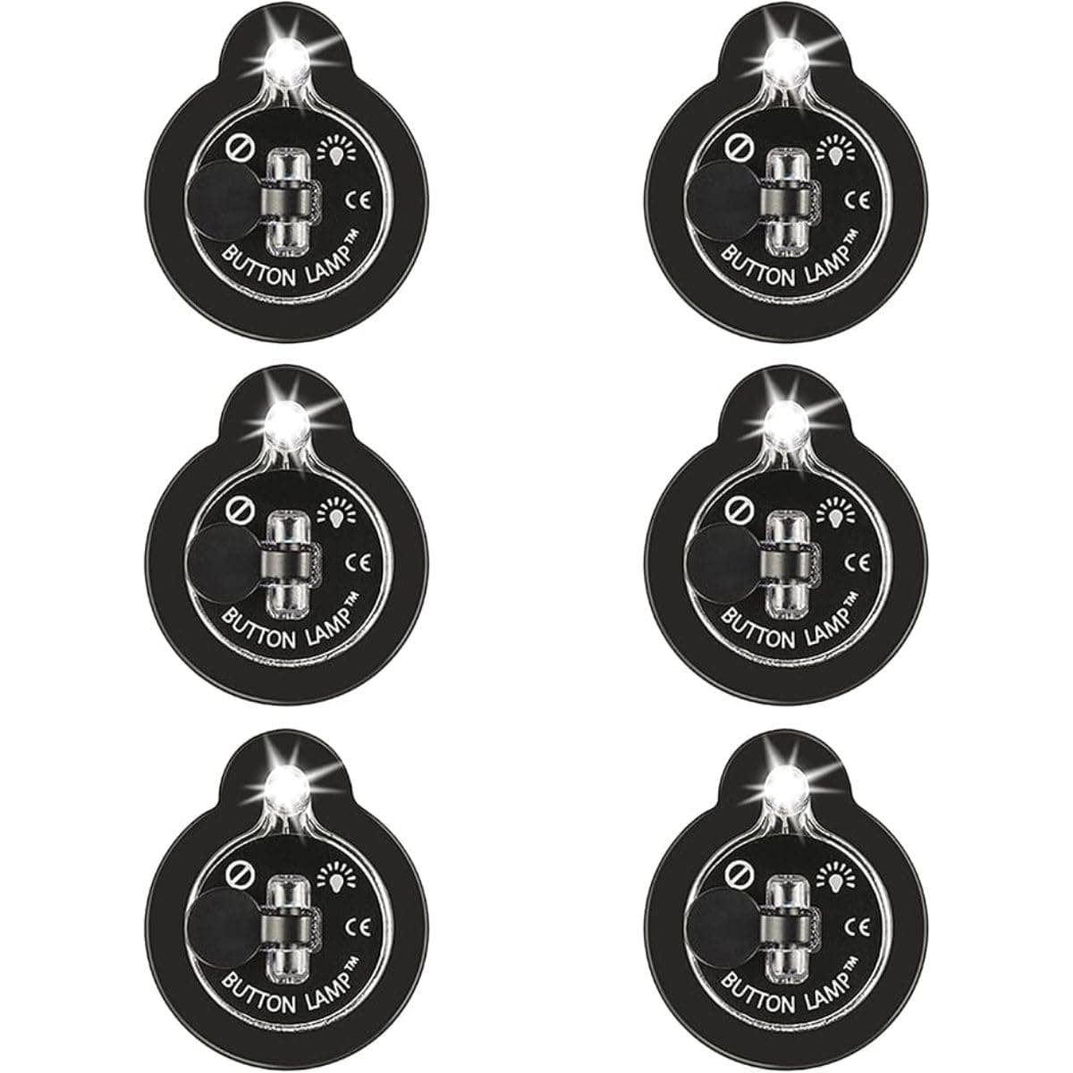 Panther Vision BUTTON LAMP Adhesive LEDs Light Package - Lightweight, Ultra Small, Ultra Bright LED Utility Lights - 6 Pack (BL-6885)