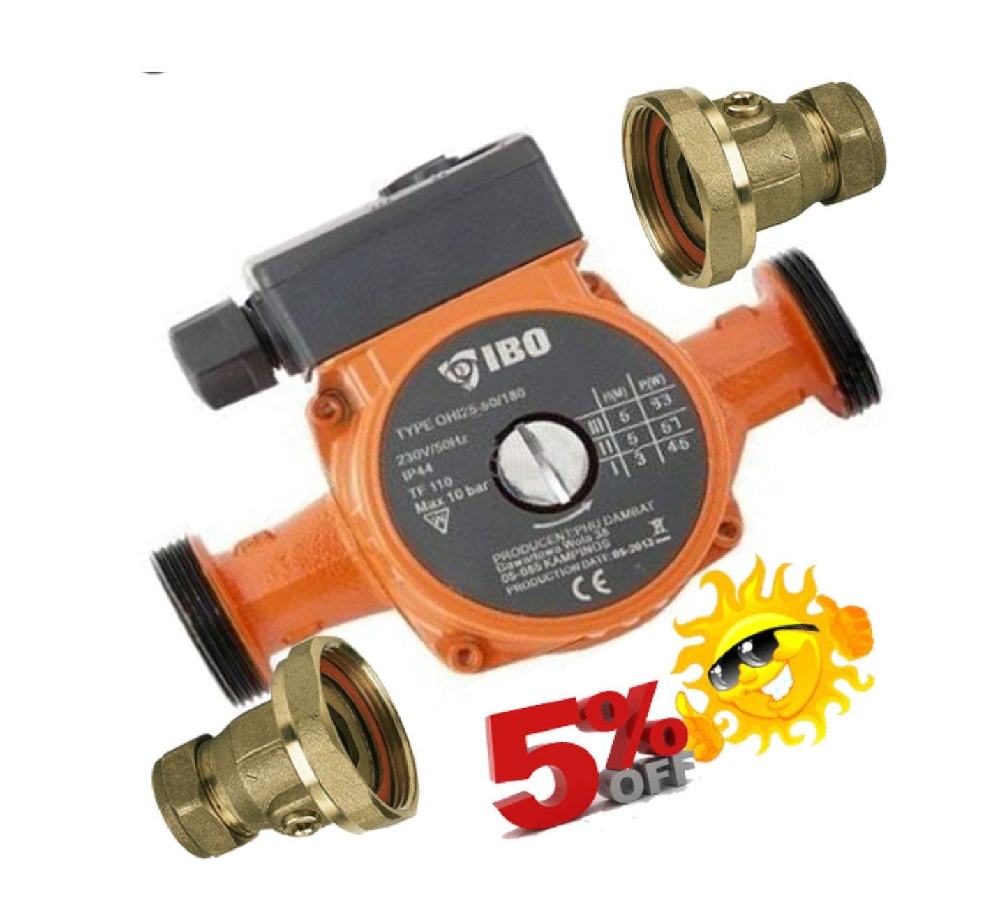Central Heating Circulator Pump for HOT Water Heating System VALVES. 28MM