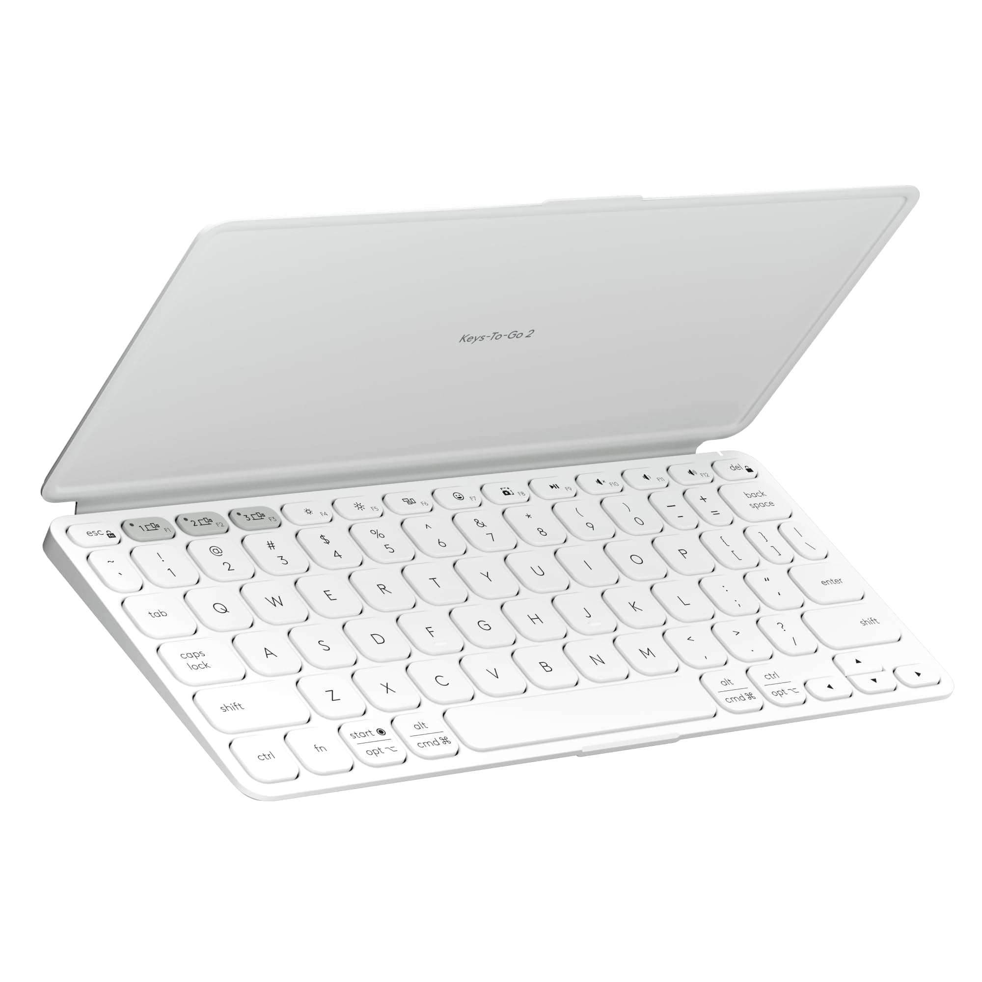 Logitech Keys-to-Go 2 Portable Bluetooth Keyboard for Tablet with Built-in Cover, Slim and Compact Wireless Keyboard for Windows, Android, Linux, iPad, iPhone, Mac, Apple TV - Pale Grey