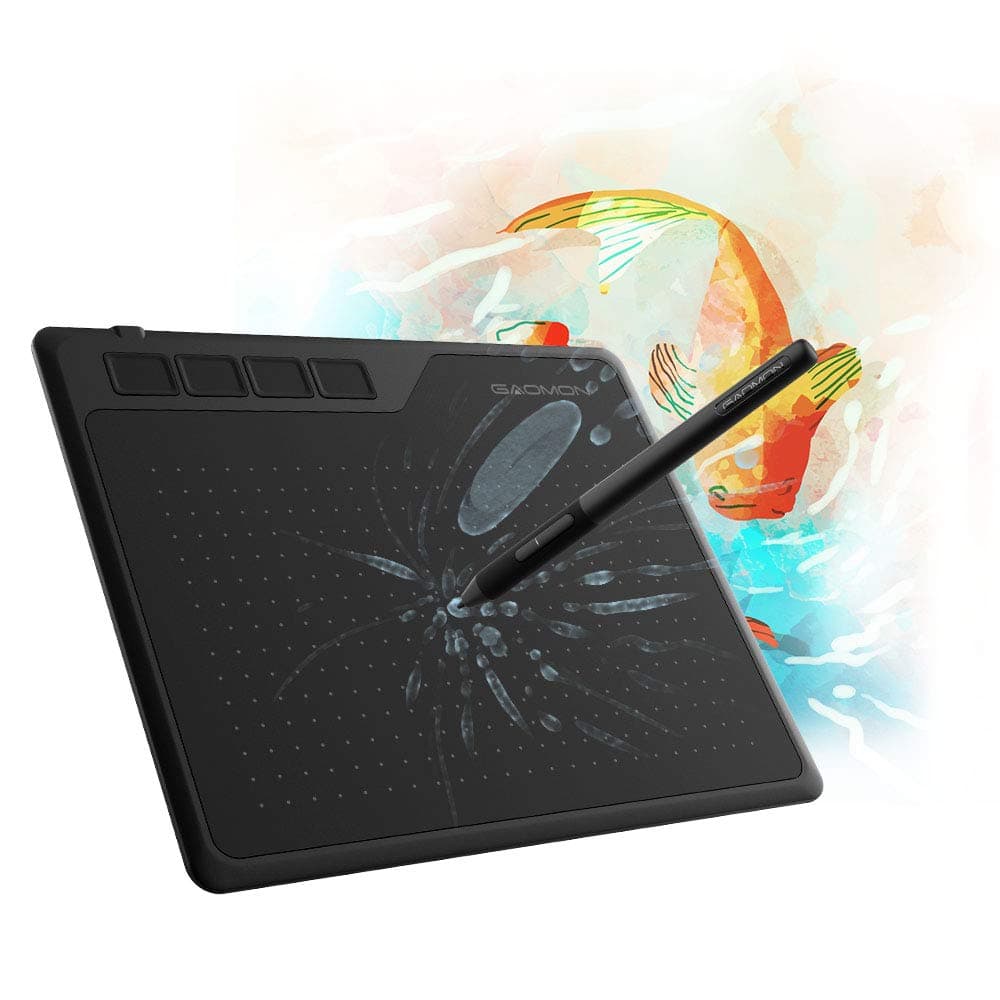 - S620 Drawing Tablet 6.5 x 4 Inch Graphics Tablet with 8192 Passive Pen 4 Customizable ExpressKeys for Digital Drawing & OSU & Online Teaching-for Mac Windows Android OS, Black