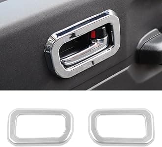 Interior Door Handle Trim Bezel Compatible with Suzuki Jimny 2019 2020 2021 2022 2023 2024 Inside Door Handle Bowl Decoartive Cover Accessories (Silver)