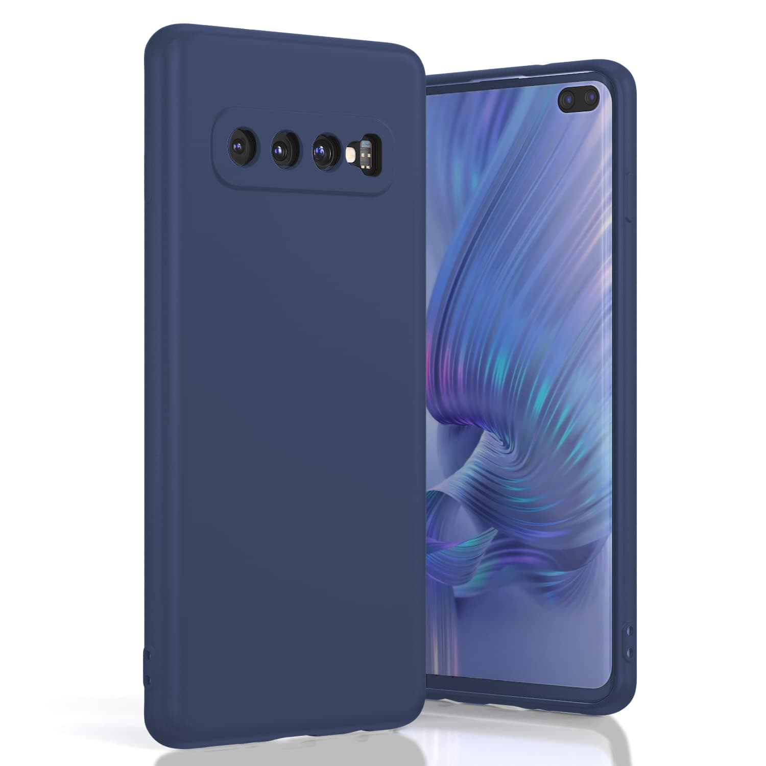 EMODIL Case for Samsung Galaxy S10 Plus Back Cover Blue Slim Fit for Soft TPU Cover Flexible Silicone Cover Matte Samsung Galaxy S10 Plus ® (Blue)