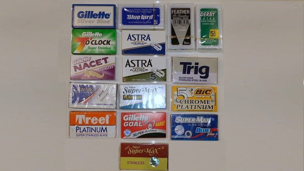 80 BEST Double Edge Blade Sampler FEATHER BLUEBIRD ASTRA NACET BIC 7 O'CLOCK DERBY