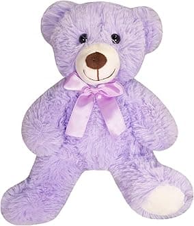 Teddy Bear Stuffed Animal，13.78'' Purple Teddy Bear Plush Toy Cuddly Valentine’s Day Gift for Boyfriend or Girlfriend (Purple)