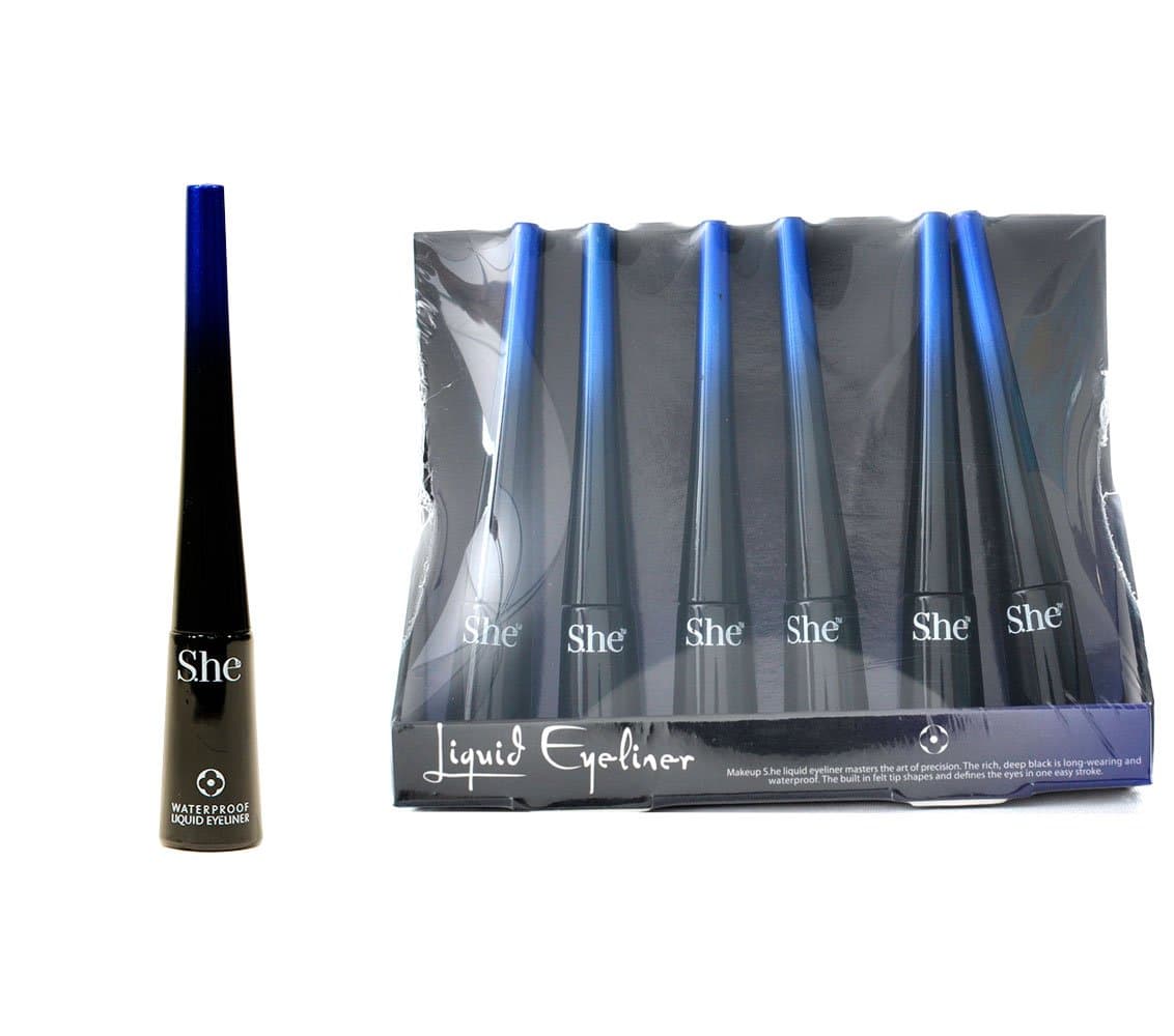 S.he Makeup 2 Doz Glitter Liquid Black Eyeliner
