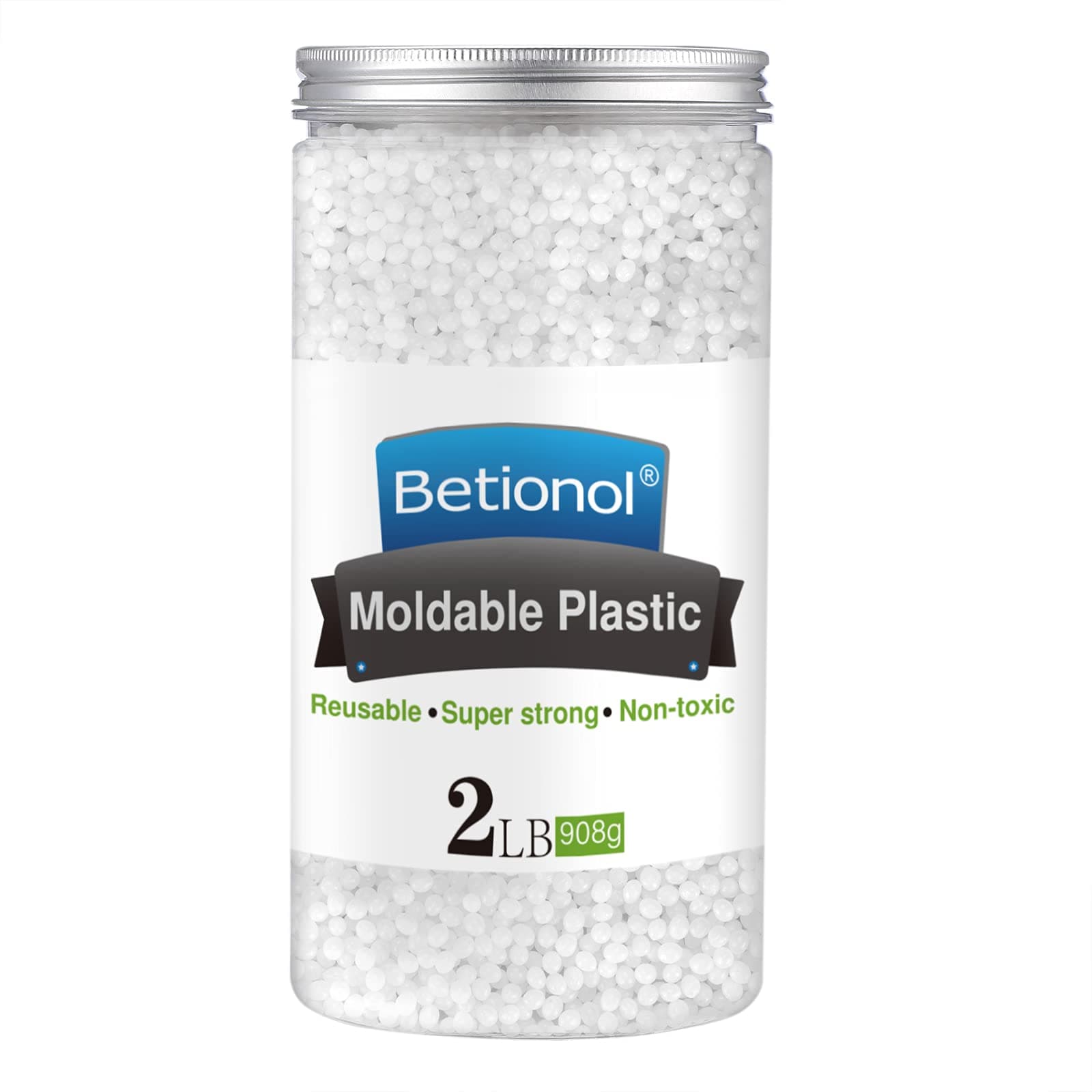 Moldable Plastic Clay, 2Lb/32oz White Modeling Clay Thermoplastic Beads for DIY Modeling Making Creative Activity, Good Creating Teaching Kits for Adults or Kids