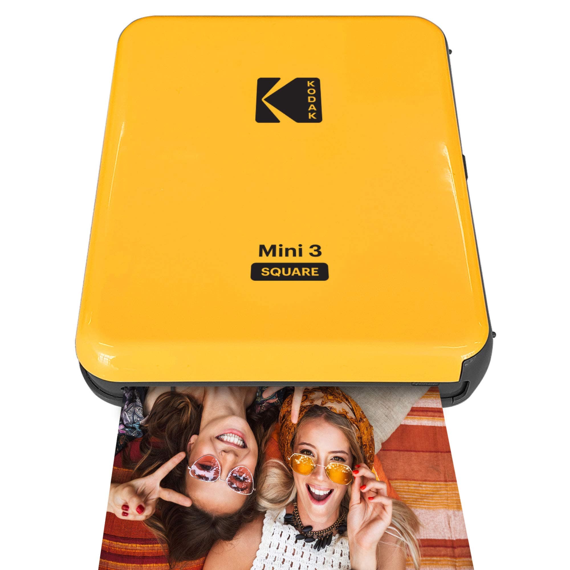 KODAK Mini 3 Square Portable Wireless Mobile Photo Printer, Print Social Media Photos with iOS & Android Through Bluetooth, Real Photo (3 x 3), 4Pass Technology - Yellow