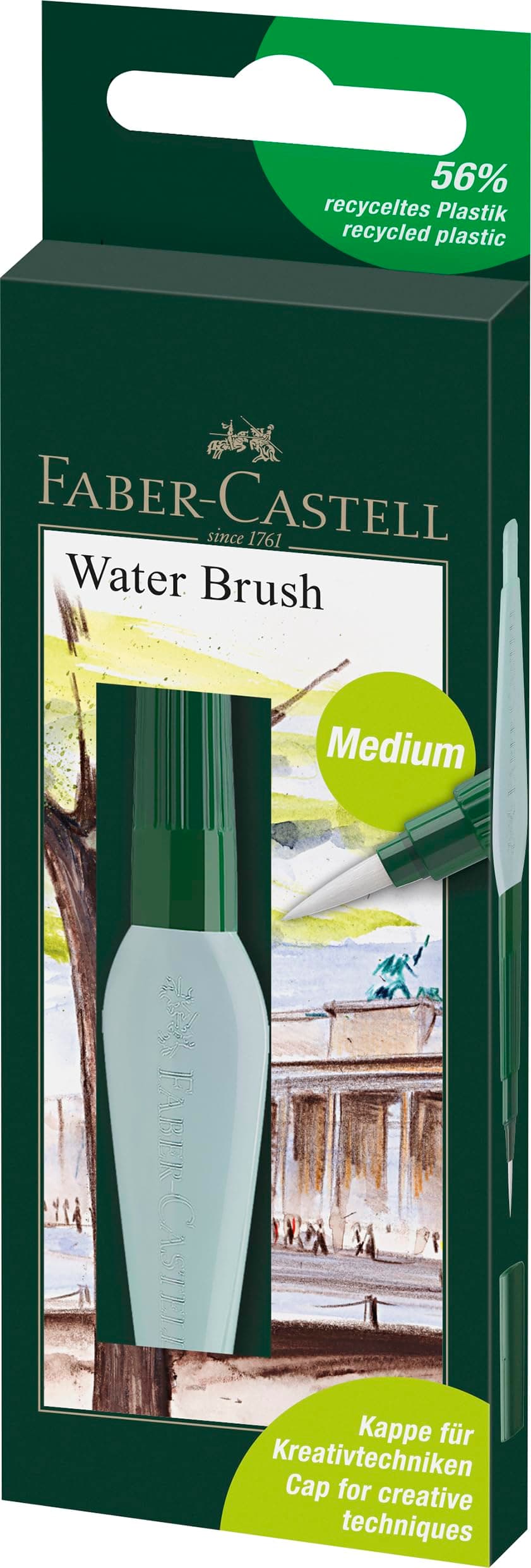 Faber-Castell Art & Graphic Water Brush, Medium, Single Brush, for Art, Craft, Drawing, Sketching, Home, School, University, Colouring