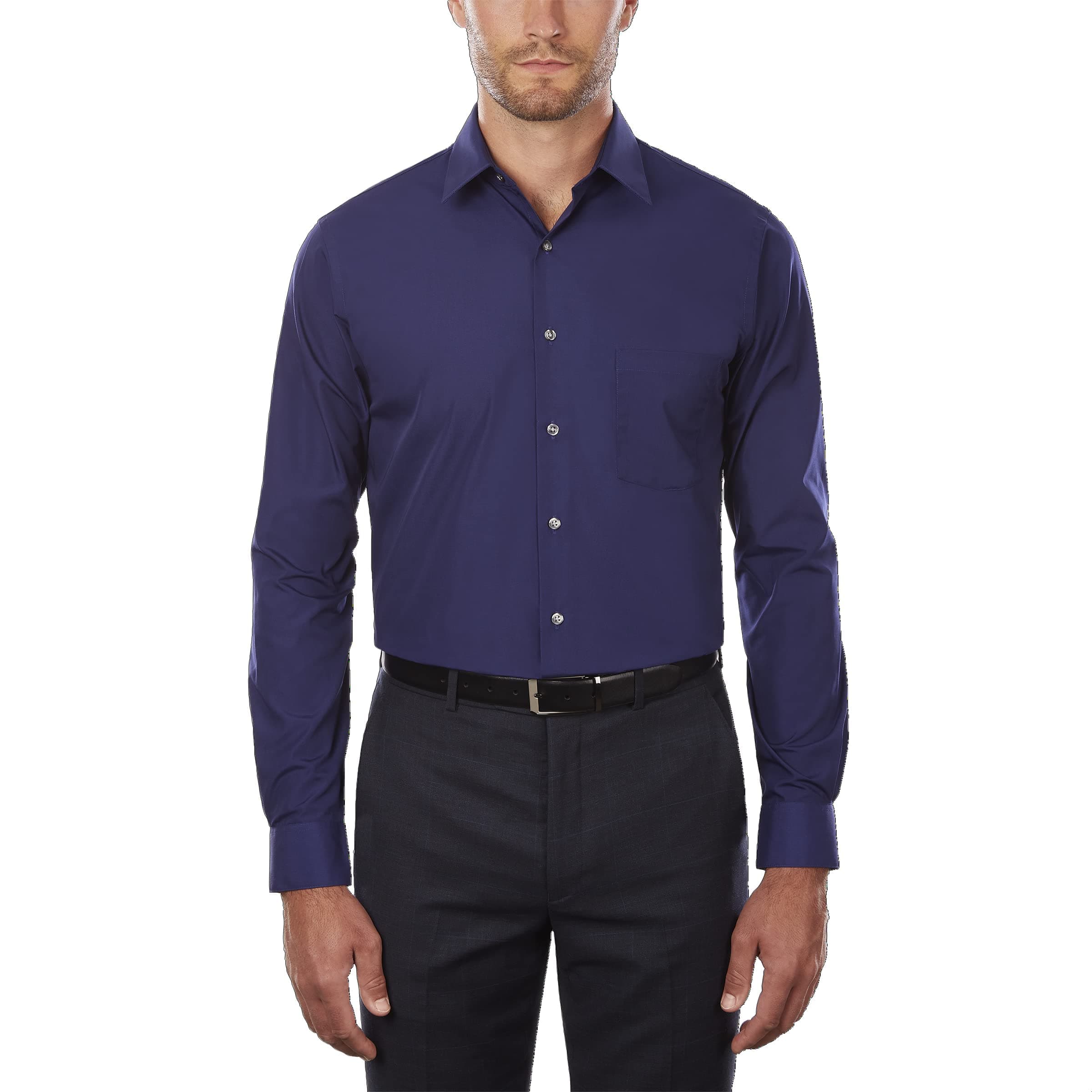 Van Heusen Mens Poplin Regular Fit Solid Point Collar SHIRT
