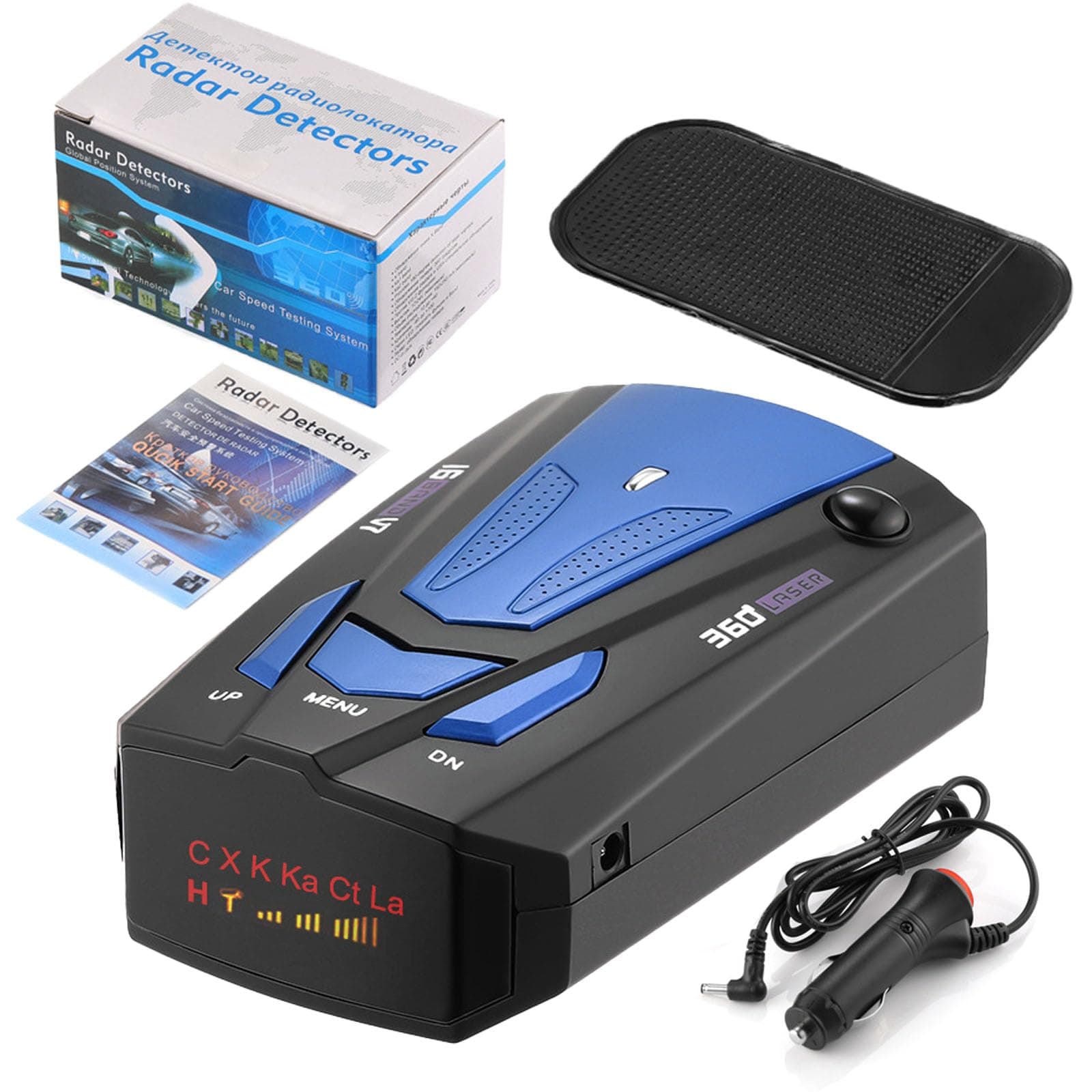 Mcflash Speed Camera Detector, Mcflash Radar Detector, Mcflash Speed Camera Detection with 360 Degree Protection Voice Alerts and and Speed Camera Alerts Vehicle (Blue)